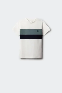 Camiseta manga corta color block niño