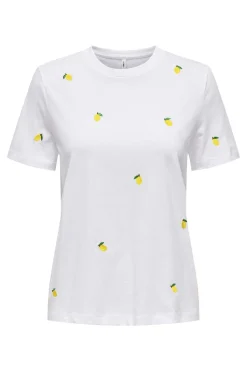 Camiseta manga corta con bordados