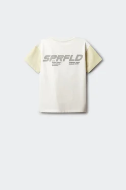 Camiseta manga corta contrastes ni&ntilde;o