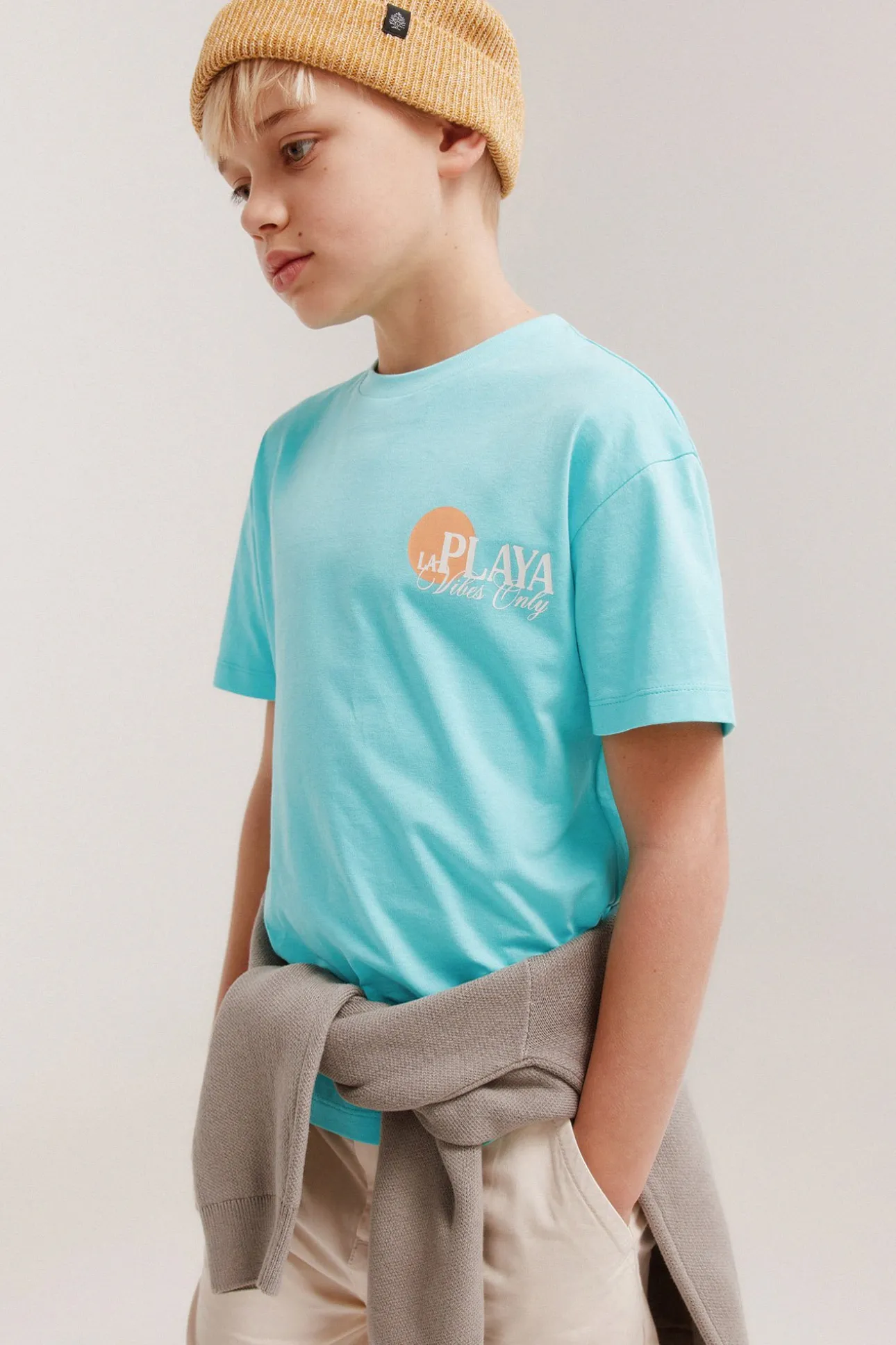 Camiseta manga corta la playa ni&ntilde;o