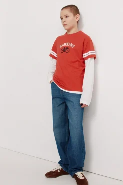 Camiseta manga corta rayas ni&ntilde;o