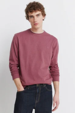 Camiseta manga larga doble efecto melange