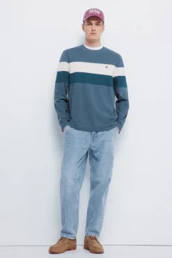 Camiseta manga larga piqu&eacute; cortes