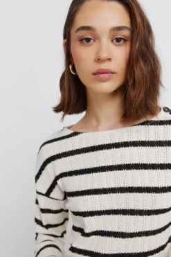 Camiseta rayas botones hombro