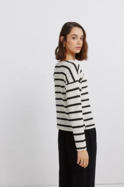 Camiseta rayas botones hombro