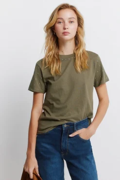 Camiseta tachas manga corta