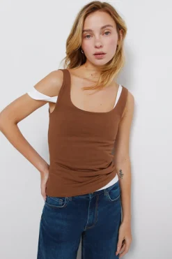 Camiseta tirantes doble tejido