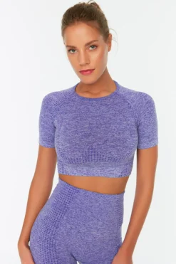 Camiseta top deportiva jaspeada