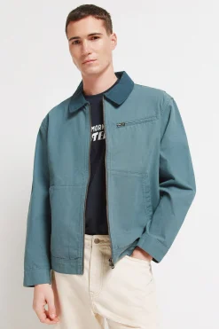 Cazadora algod&oacute;n lavada contraste