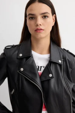 Cazadora Biker Efecto Piel