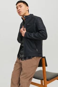 Cazadora biker efecto piel