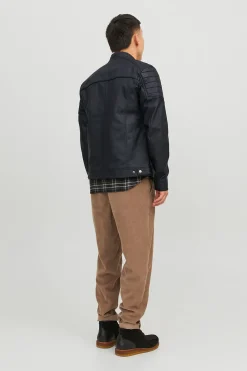 Cazadora biker efecto piel