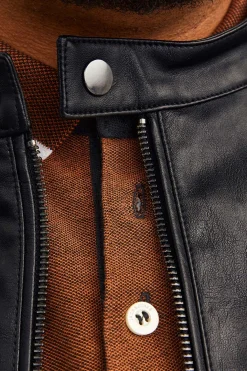 Cazadora biker efecto piel