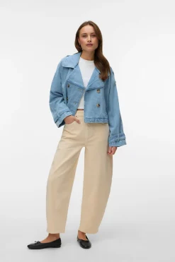 Cazadora denim cuello de solapa