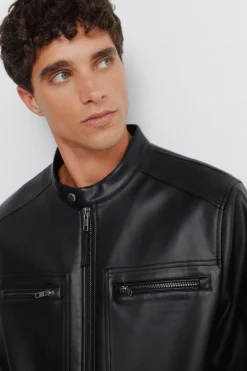 Cazadora efecto piel