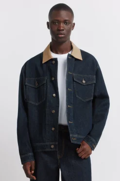 Cazadora vaquera oversize cuello contraste