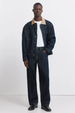 Cazadora vaquera oversize cuello contraste