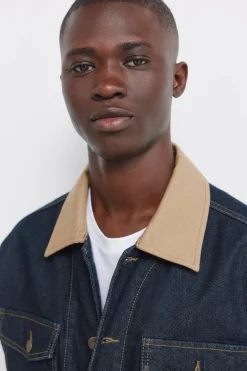 Cazadora vaquera oversize cuello contraste