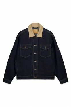 Cazadora vaquera oversize cuello contraste