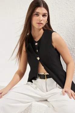 Chaleco abotonado sin mangas