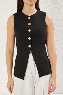 Chaleco abotonado sin mangas