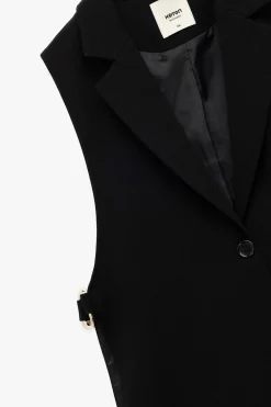 Chaleco largo con cintur&oacute;n