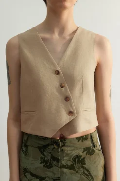 Chaleco sin mangas cruzado