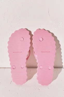Chanclas dedo efecto ondas rosa