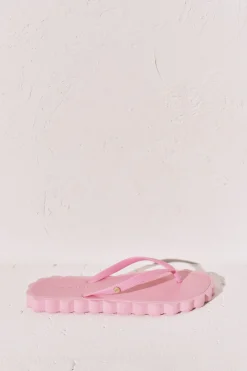 Chanclas dedo efecto ondas rosa