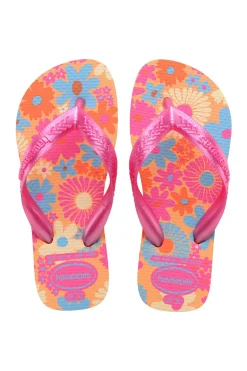 Chanclas Hav. Kids Flores Naranja