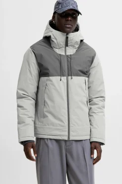 Chaqueta acolchada bicolor