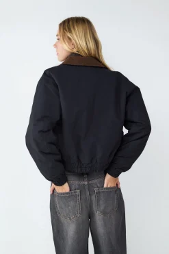 Chaqueta acolchada cuello pana