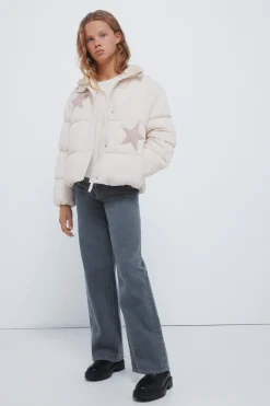 Chaqueta acolchada estrellas ni&ntilde;a