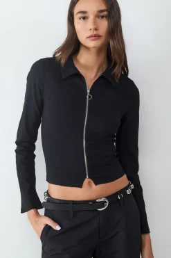 Chaqueta ajustada cremallera