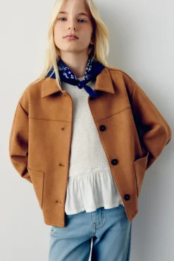 Chaqueta antelina niña