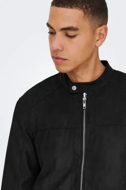 Chaqueta biker antelina