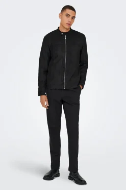 Chaqueta biker antelina