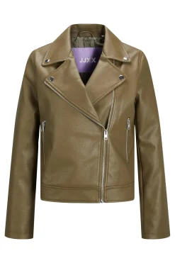 Chaqueta biker efecto piel