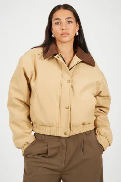 Chaqueta bomber con cuello pana