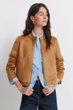 Chaqueta corta antelina