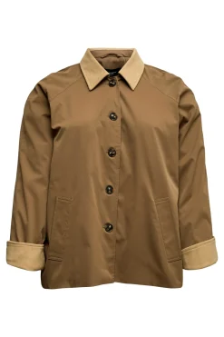 Chaqueta cuello de contraste talla grande