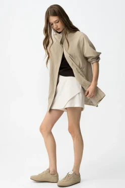 Chaqueta cuello subido oversize