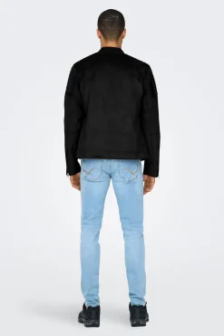 Chaqueta de hombre biker de suede.