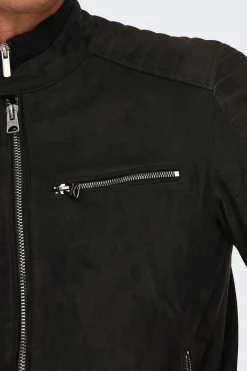 Chaqueta de hombre biker de suede.