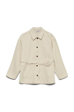 Chaqueta denim detalle flor