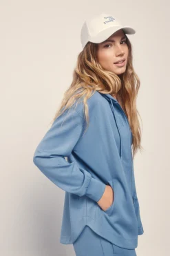 Chaqueta modal tacto suave azul