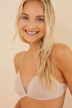 CHARMING Sujetador triangular algod&oacute;n nude