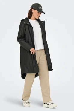 Chubasquero largo con capucha