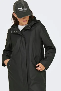 Chubasquero largo con capucha