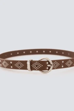 Cintur&oacute;n hebilla redonda tachas